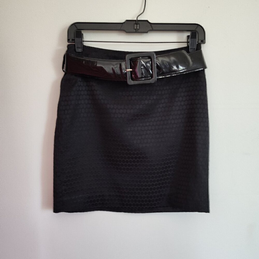 Inc Black Satin Mini Skirt